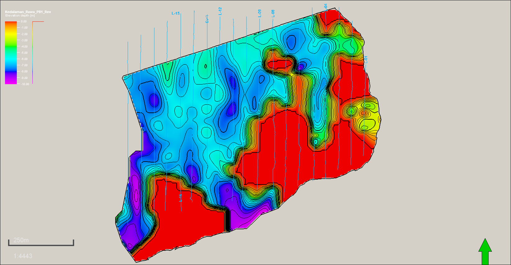 kedalaman rawa tanpa koreksi